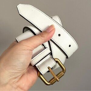 Fendi White Long Leather Belt - 31-41" Waist, made in Italy 🇮🇹